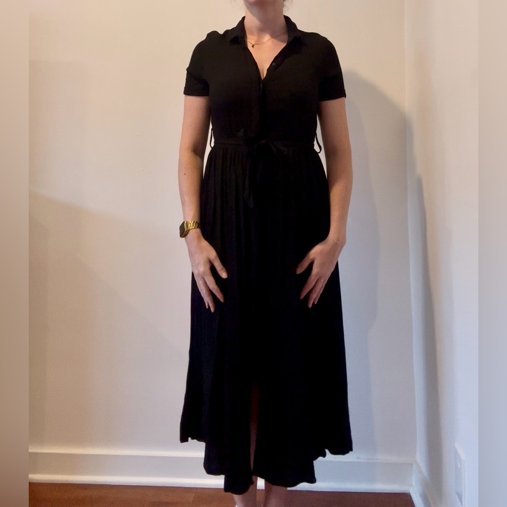 Elegant Black Midi Dress for Women